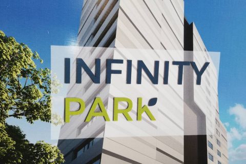 Фасадно Рамково скеле SpeedyScaf за фасадата на луксозната жилищна сграда Infinity Park