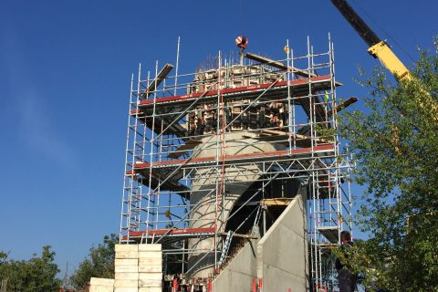 Кръгово скеле Layher Allround за строежа на наблюдателна кула